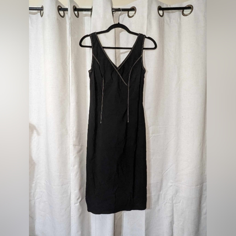Vintage Black Express Dress With Contrast Stiching